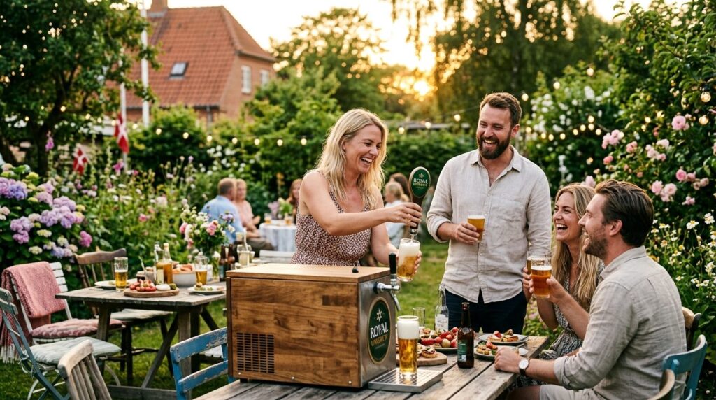 Candid lifestyle photograph of happy guests enjoying a casua